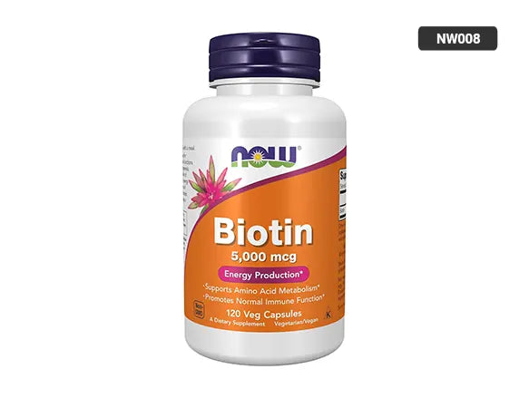 Now Biotin 5000mcg 120 Veg Capsules in Sri Lanka - Supplement Vault.Lk